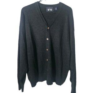Woods & Gray Charcoal Ribbed Cardigan Sweater Button Front V Neck. HL352